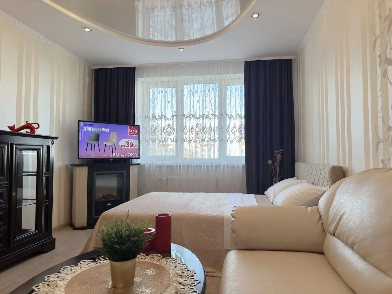 Two-bedroom apartment for daily rent in Lida, Cooperative street 50